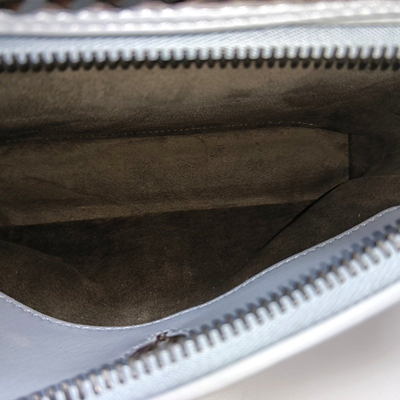 FENDI Dotcom淺藍色牛皮單肩包斜挎包黑色五金子袋9.8新-6