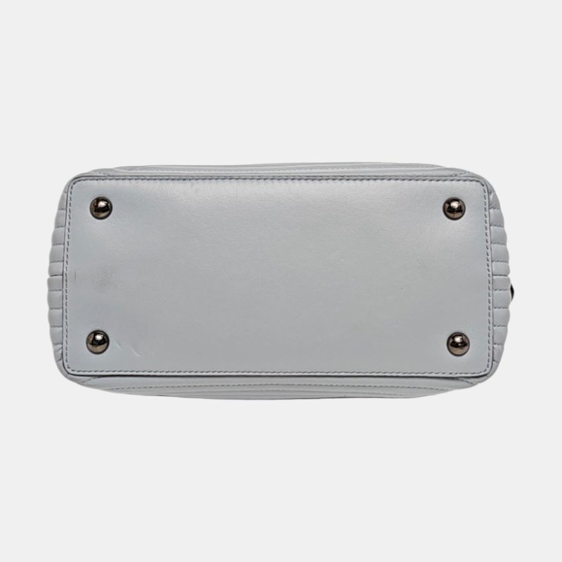 FENDI Dotcom淺藍色牛皮單肩包斜挎包黑色五金子袋9.8新-9