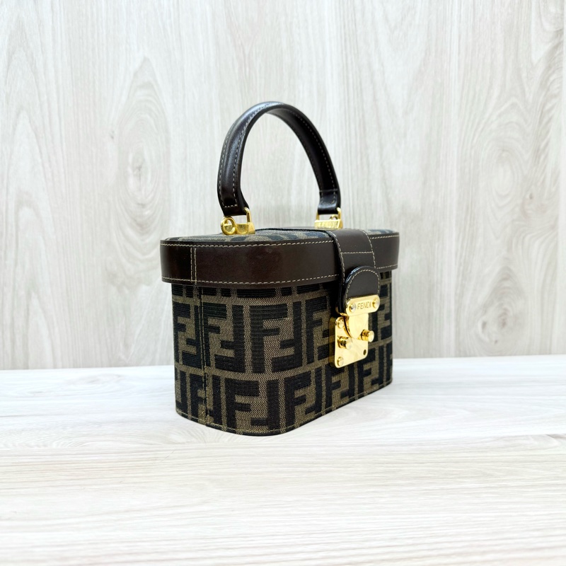 Fendi緹花布雙F手提化妝箱-3