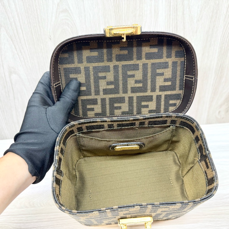 Fendi緹花布雙F手提化妝箱-8