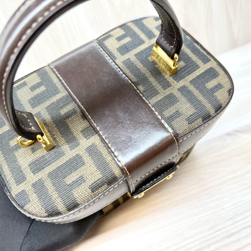 Fendi緹花布雙F手提化妝箱-11