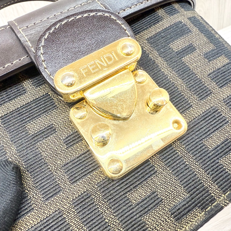 Fendi緹花布雙F手提化妝箱-13