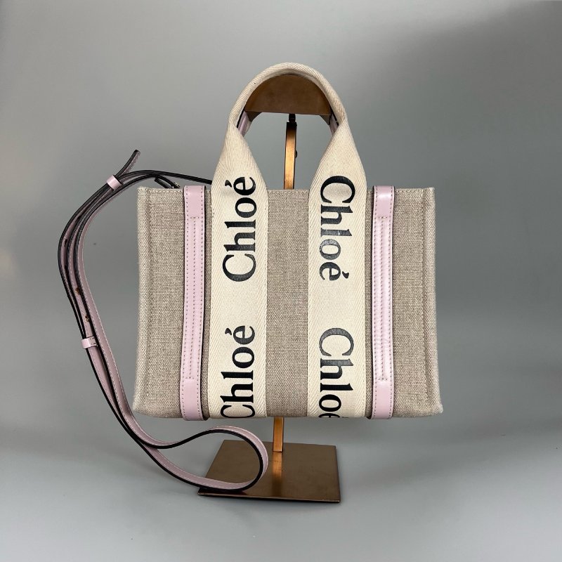 CHLOE 粉WOODY肩背包小號-0