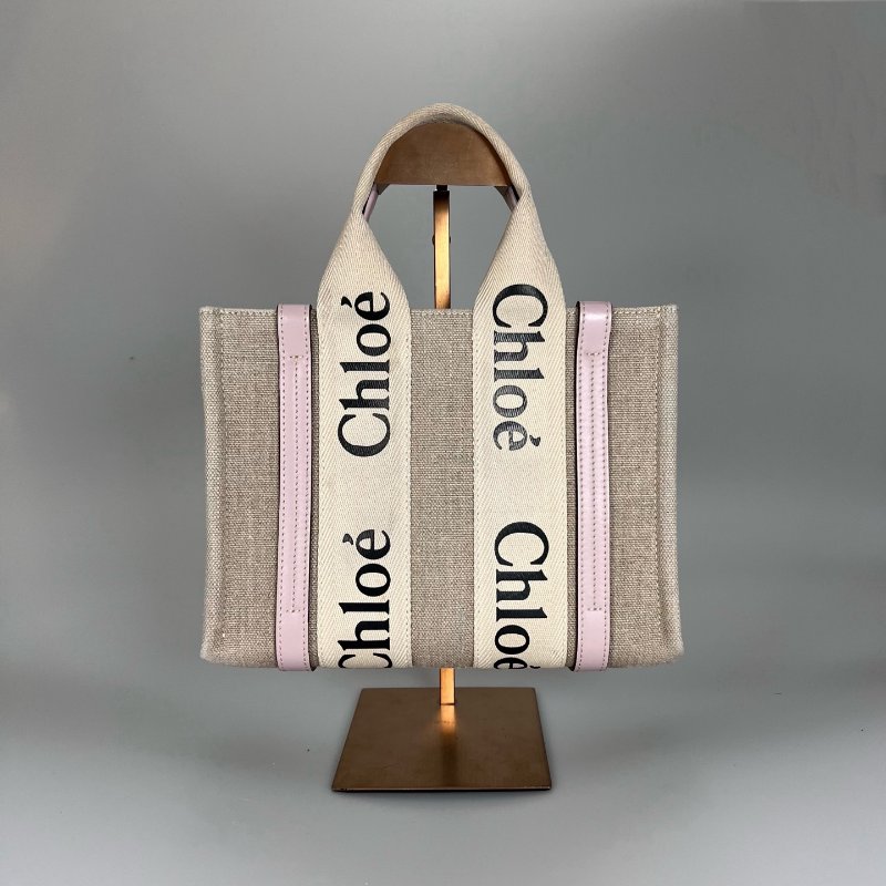 CHLOE 粉WOODY肩背包小號-1