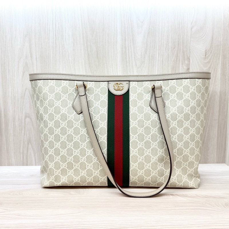 GUCCI經典燕麥色OPHIDIA中型托特包631685-0