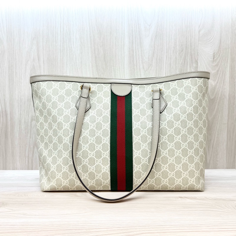 GUCCI經典燕麥色OPHIDIA中型托特包631685-1