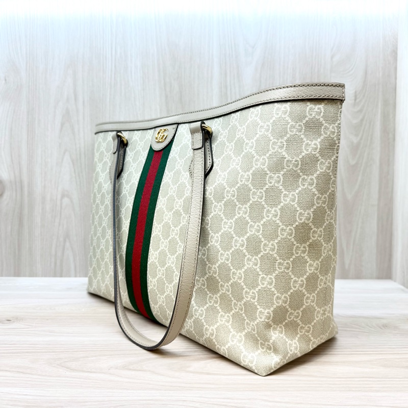 GUCCI經典燕麥色OPHIDIA中型托特包631685-2