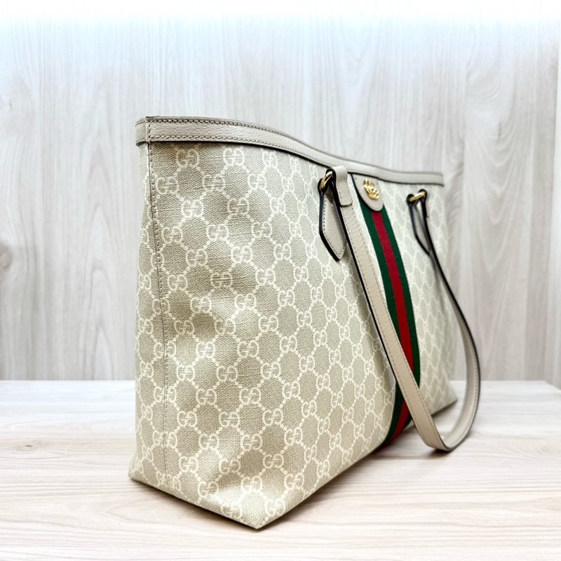 GUCCI經典燕麥色OPHIDIA中型托特包631685-3