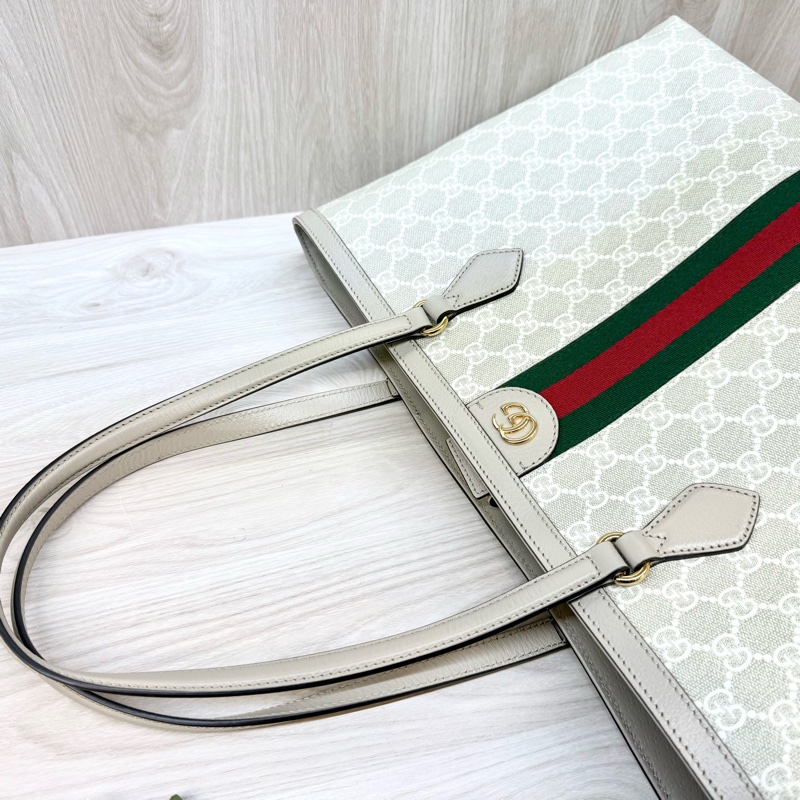 GUCCI經典燕麥色OPHIDIA中型托特包631685-9