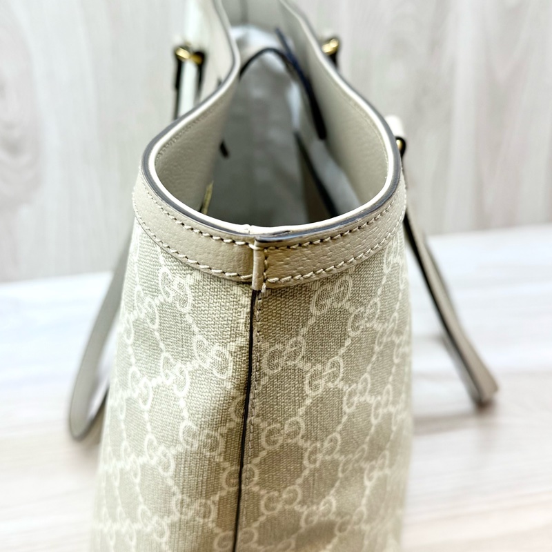 GUCCI經典燕麥色OPHIDIA中型托特包631685-10