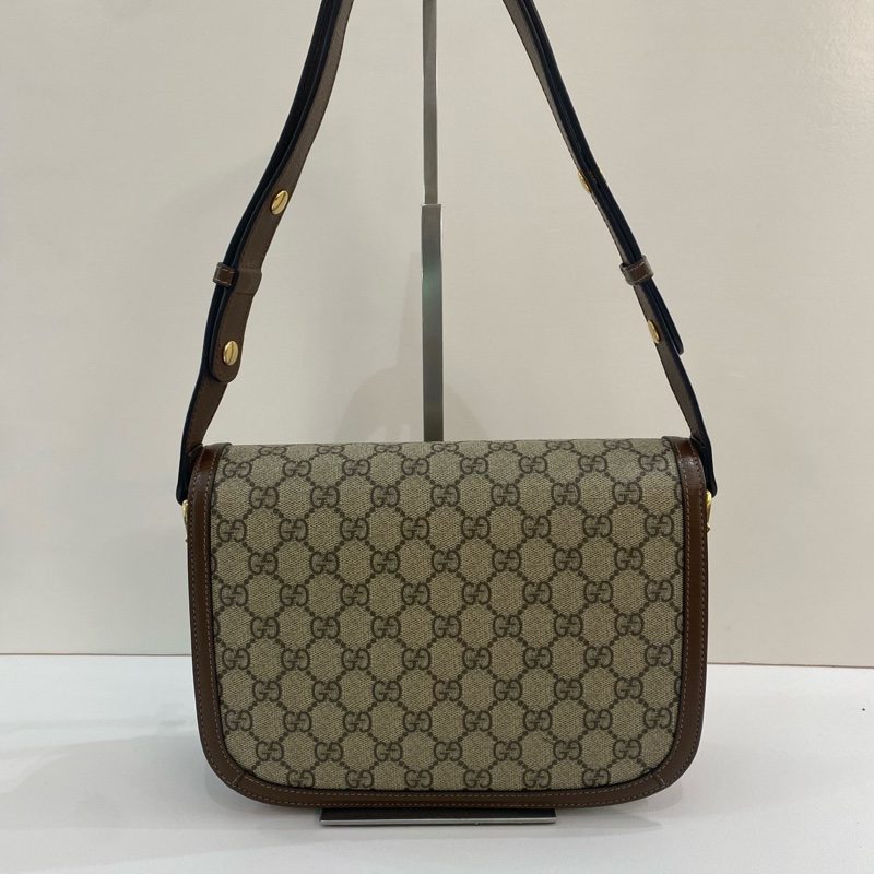 Gucci古馳1955老花棕色馬鞍包中號 尺寸25*18*8，有塵袋-2