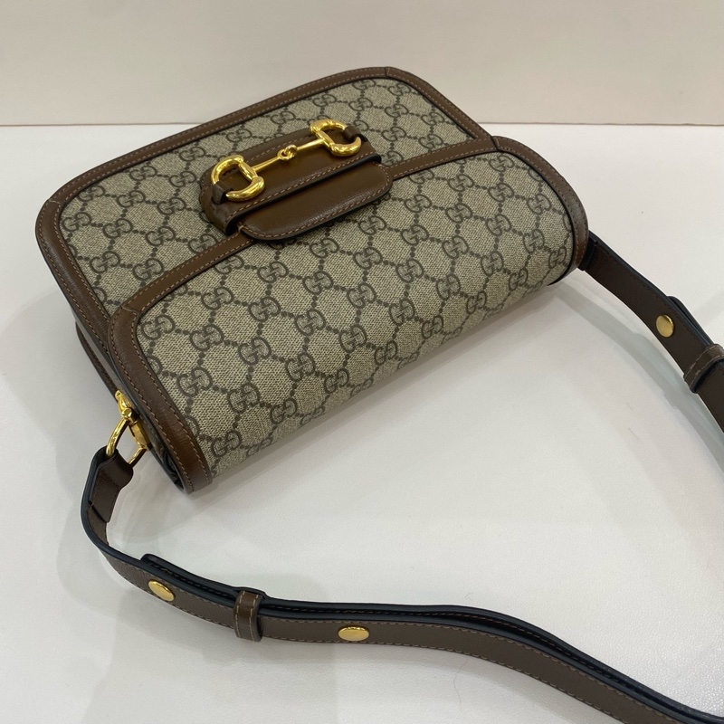 Gucci古馳1955老花棕色馬鞍包中號 尺寸25*18*8，有塵袋-3