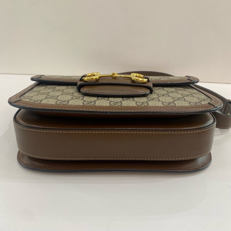 Gucci古馳1955老花棕色馬鞍包中號 尺寸25*18*8，有塵袋-4
