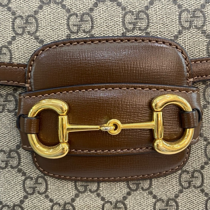Gucci古馳1955老花棕色馬鞍包中號 尺寸25*18*8，有塵袋-5