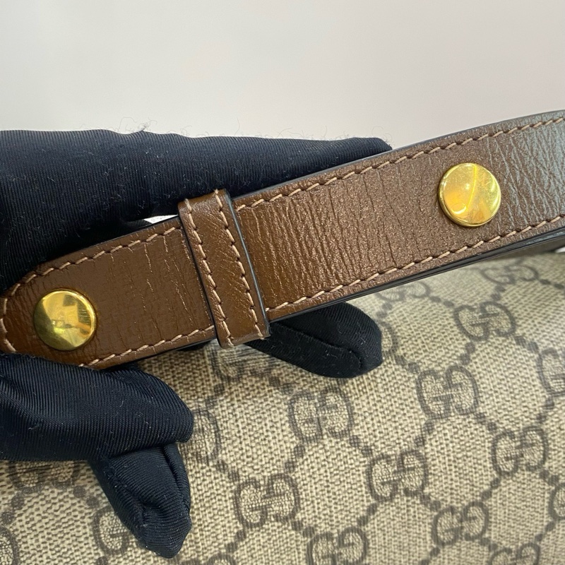 Gucci古馳1955老花棕色馬鞍包中號 尺寸25*18*8，有塵袋-7