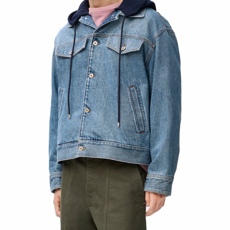 Loewe 男士 單排扣牛仔夾克IT-44 IT-46 IT-48 IT-50 IT-52碼模特身高183Cm-1
