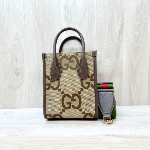 GUCCI棕色拼大雙G帆布mini琴譜包699406