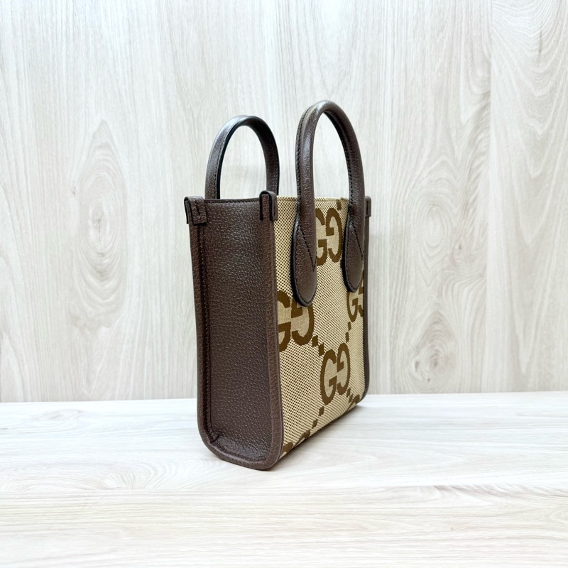 GUCCI棕色拼大雙G帆布mini琴譜包699406-3