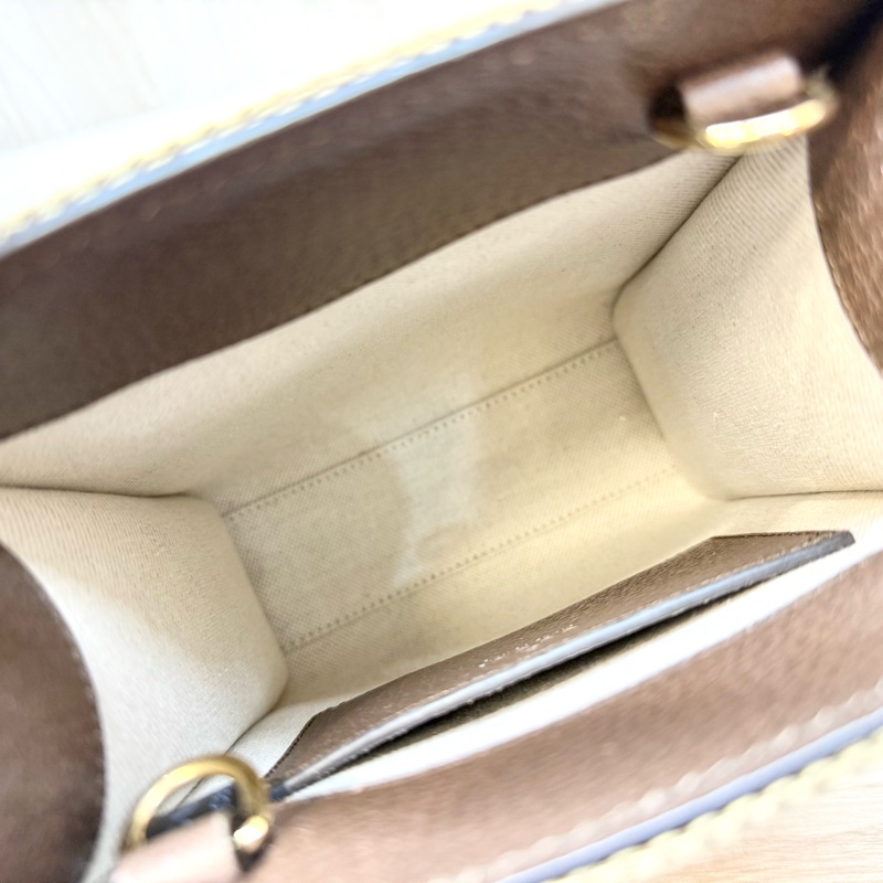 GUCCI棕色拼大雙G帆布mini琴譜包699406-5