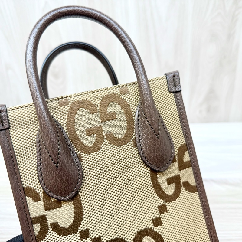 GUCCI棕色拼大雙G帆布mini琴譜包699406-11