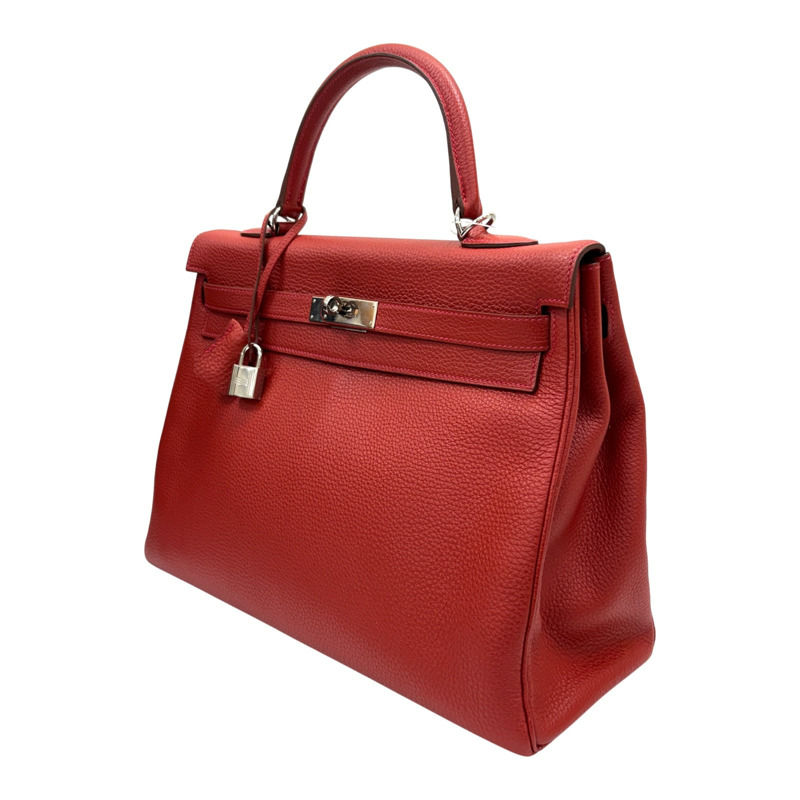 朱砂紅色 Togo牛皮 Kelly 35 凱莉包 两用包 □Q刻 銀扣【HERMES 愛馬仕】-1