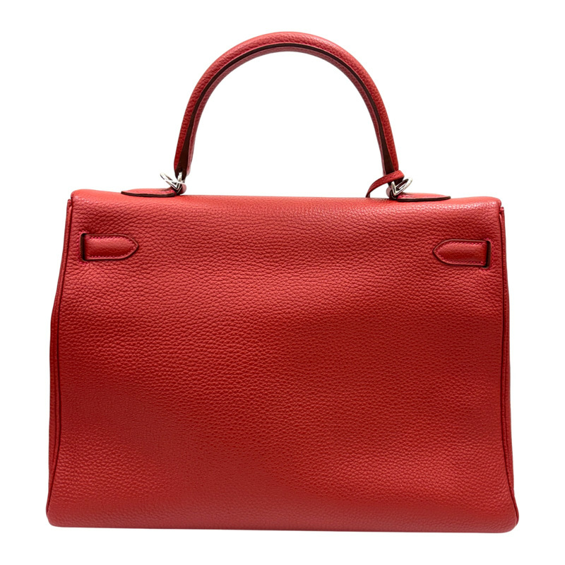 朱砂紅色 Togo牛皮 Kelly 35 凱莉包 两用包 □Q刻 銀扣【HERMES 愛馬仕】-2