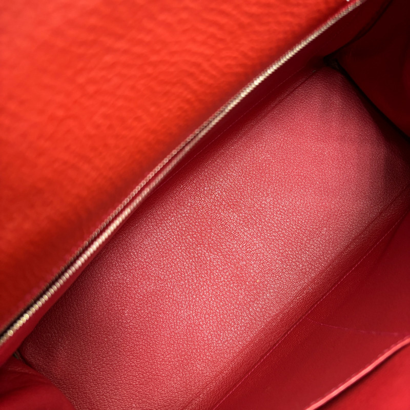 朱砂紅色 Togo牛皮 Kelly 35 凱莉包 两用包 □Q刻 銀扣【HERMES 愛馬仕】-5