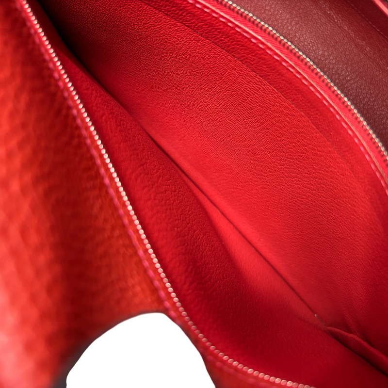 朱砂紅色 Togo牛皮 Kelly 35 凱莉包 两用包 □Q刻 銀扣【HERMES 愛馬仕】-6