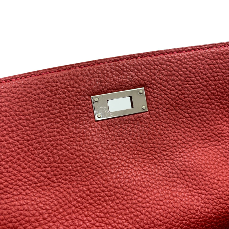 朱砂紅色 Togo牛皮 Kelly 35 凱莉包 两用包 □Q刻 銀扣【HERMES 愛馬仕】-15