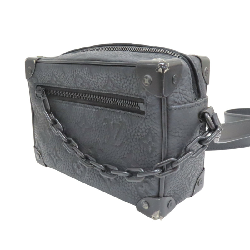 黑色 Taurillon牛皮 Mini Soft Trunk 肩背包【LOUIS VUITTON LV 路易威登】 M55702-2