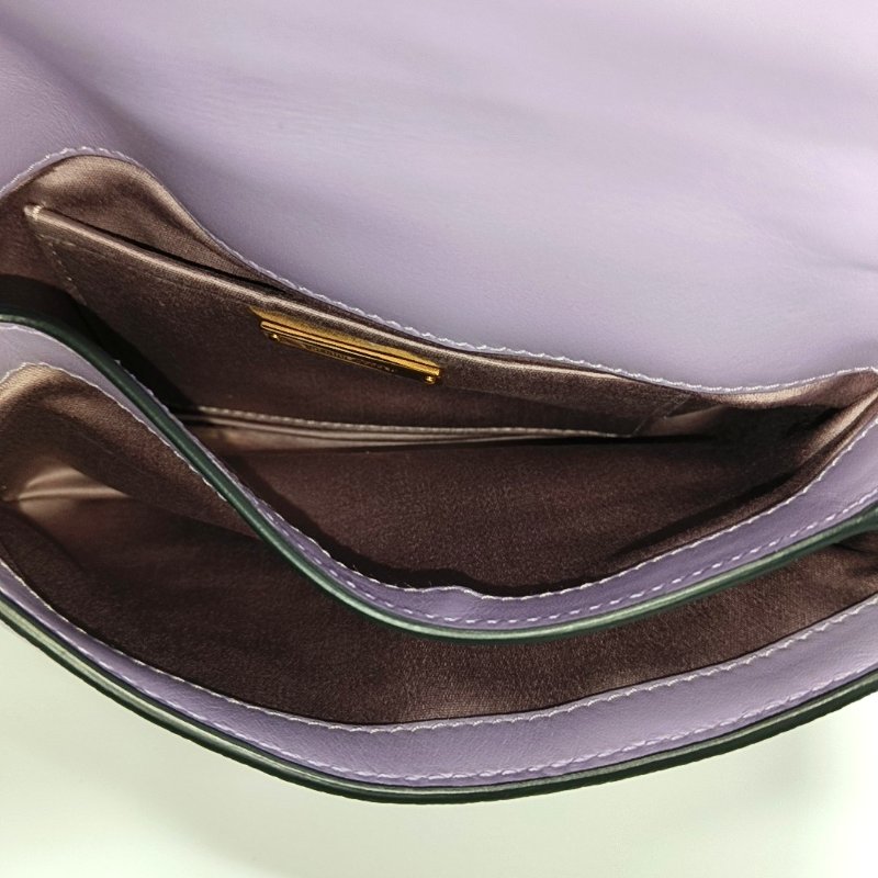 Miu Miu Miu Lady 紫色牛皮單肩包斜挎包金色五金9.8新-6