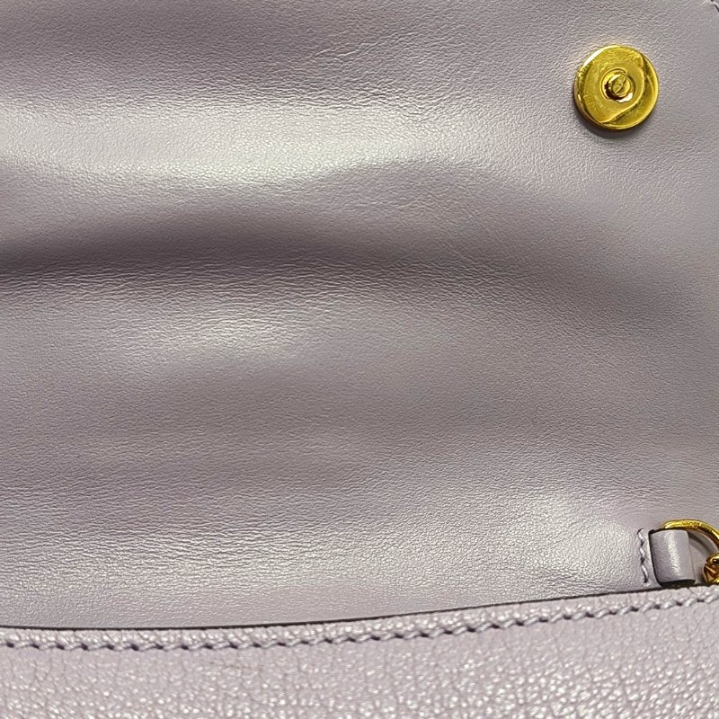 Miu Miu Miu Lady 紫色牛皮單肩包斜挎包金色五金9.8新-8