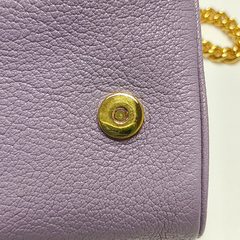 Miu Miu Miu Lady 紫色牛皮單肩包斜挎包金色五金9.8新-9