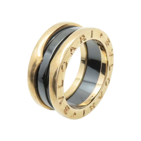 18K玫瑰金 黑色陶瓷 B.zero1 戒指 48【BVLGARI 寶格麗】