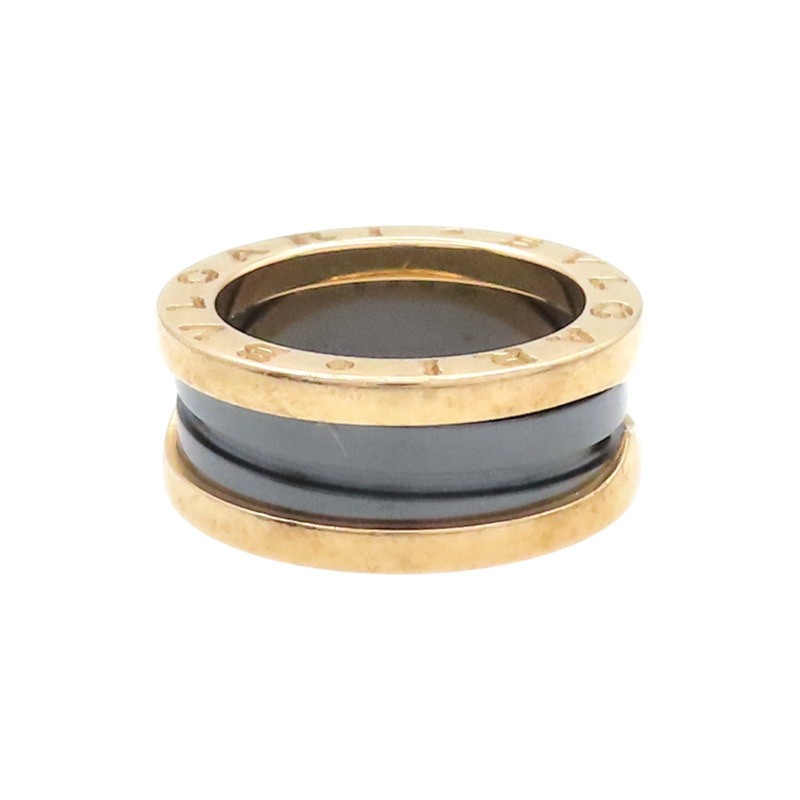 18K玫瑰金 黑色陶瓷 B.zero1 戒指 48【BVLGARI 寶格麗】-4