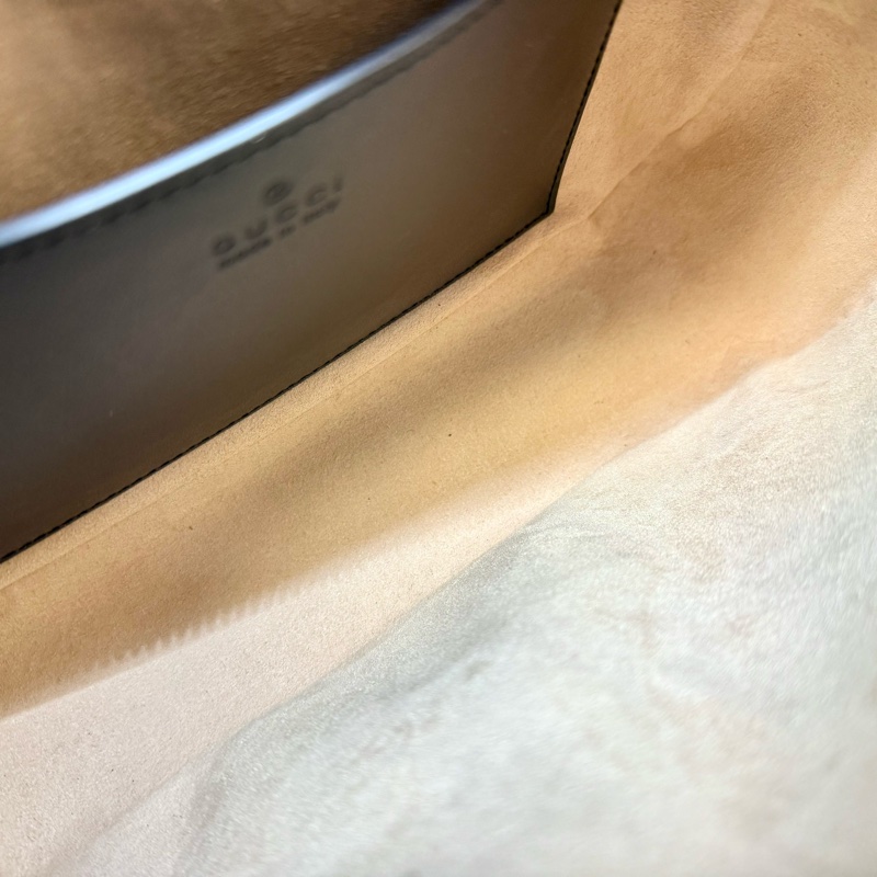 GUCCI黑金牛皮馬夢鏈條相機包24CM 447632-7