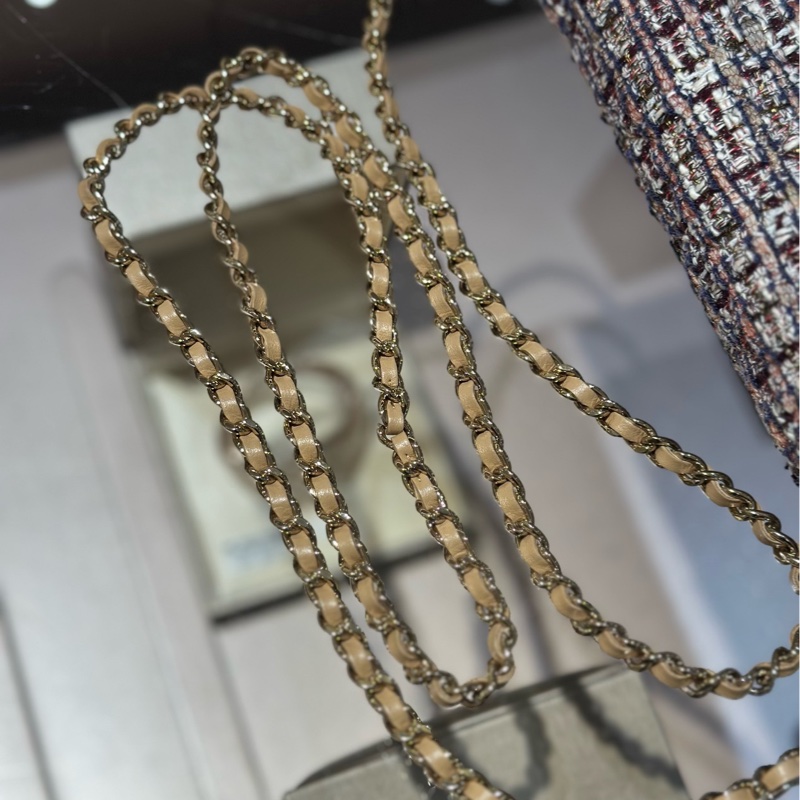 Chanel香奈儿毛呢CF woc 金扣链条包-6