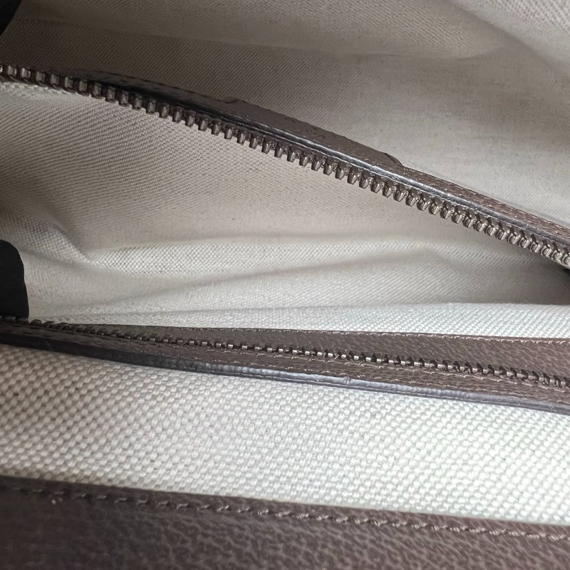 GUCCI 792119 咖老花復古金掀蓋大側背包-7