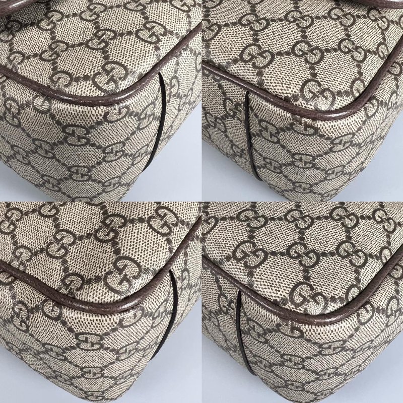 GUCCI 792119 咖老花復古金掀蓋大側背包-9