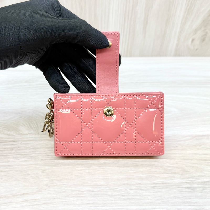 Dior蓍草粉漆皮五卡風琴式卡包 s0074o-5