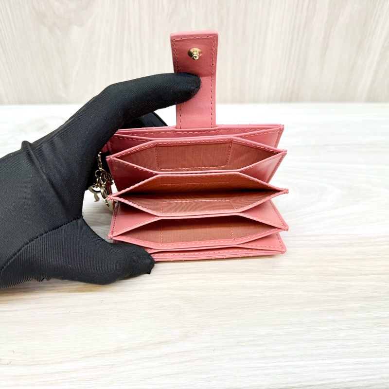 Dior蓍草粉漆皮五卡風琴式卡包 s0074o-6