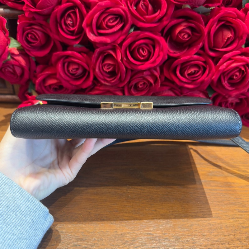 Hermès 愛馬仕康康togo Y刻 黑金 ，有盒-2