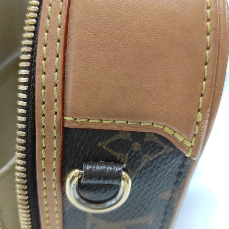 LOUIS VUITTON VALISETTE小號棕色塗層帆布老花相機包單肩包手提包斜挎包金色五金2條可拆卸肩帶-9