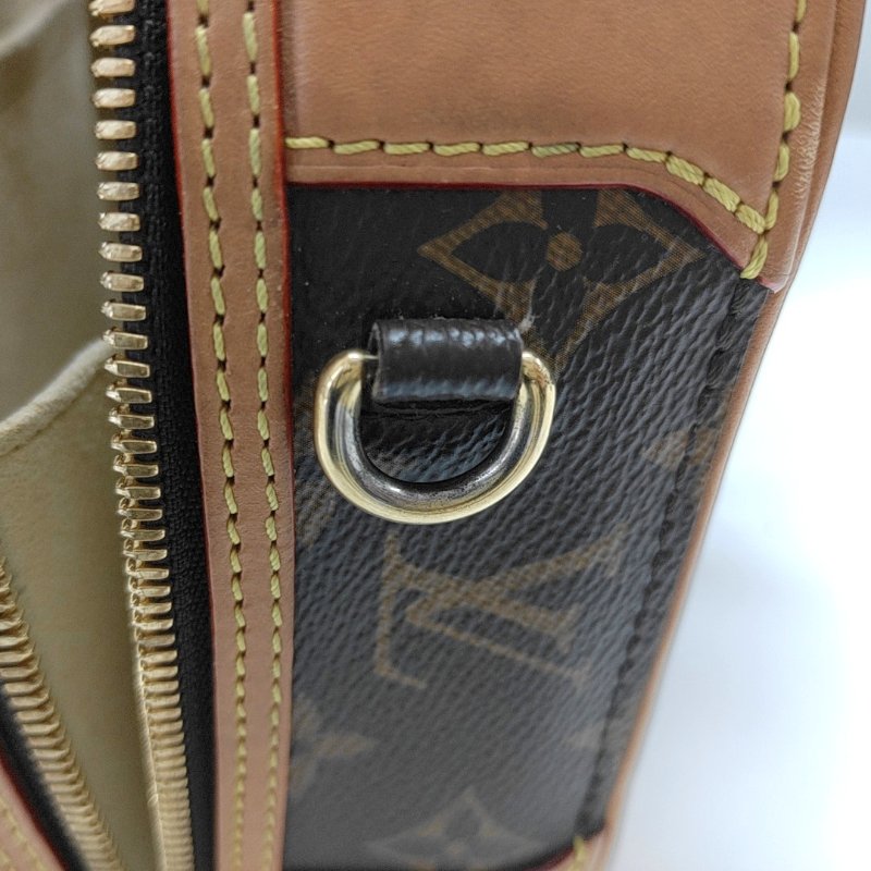 LOUIS VUITTON VALISETTE小號棕色塗層帆布老花相機包單肩包手提包斜挎包金色五金2條可拆卸肩帶-10