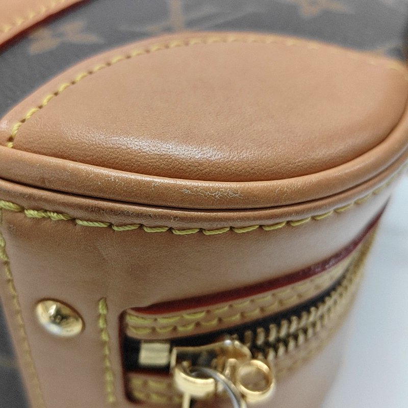 LOUIS VUITTON VALISETTE小號棕色塗層帆布老花相機包單肩包手提包斜挎包金色五金2條可拆卸肩帶-14