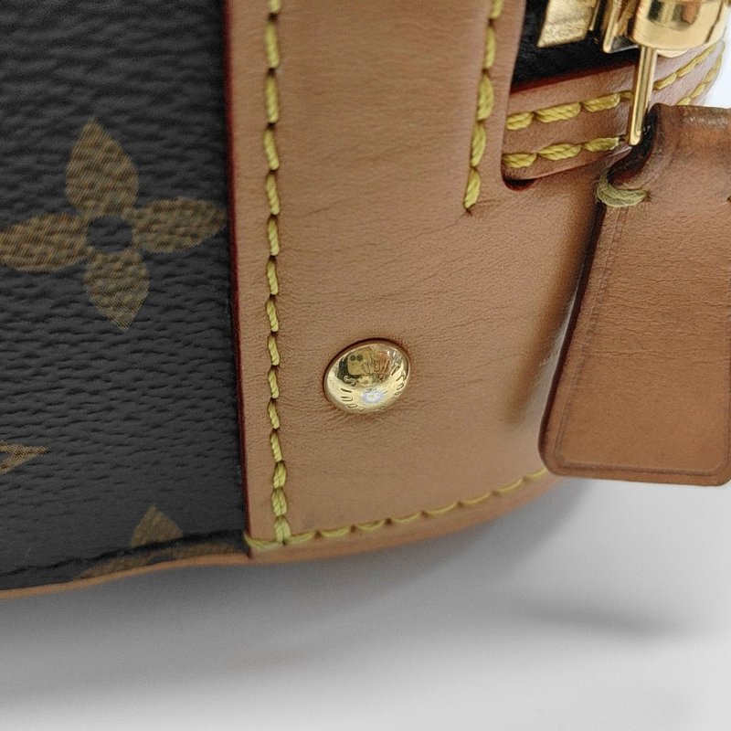 LOUIS VUITTON VALISETTE小號棕色塗層帆布老花相機包單肩包手提包斜挎包金色五金2條可拆卸肩帶-16