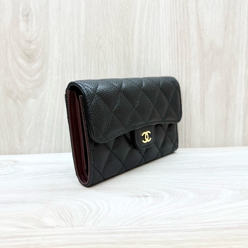 Chanel黑金牛皮COCO三折下蓋中夾AP0232-3