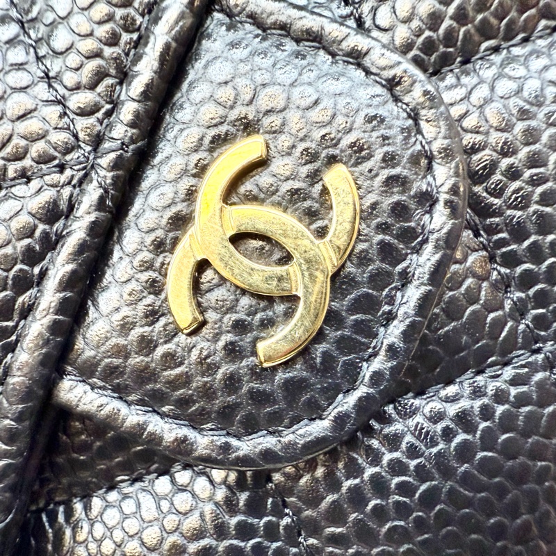 Chanel黑金牛皮COCO三折下蓋中夾AP0232-11