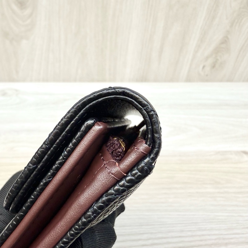 Chanel黑金牛皮COCO三折下蓋中夾AP0232-12