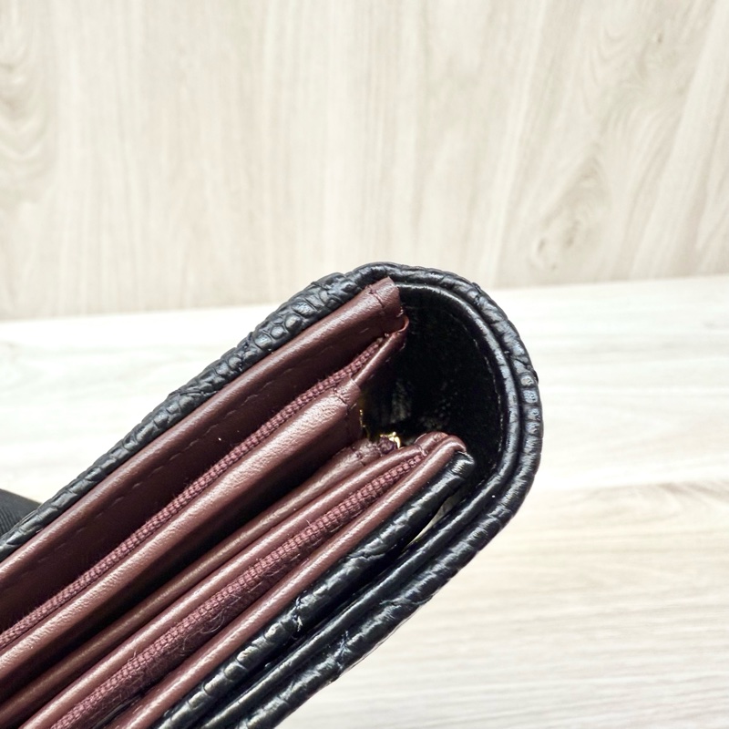 Chanel黑金牛皮COCO三折下蓋中夾AP0232-13